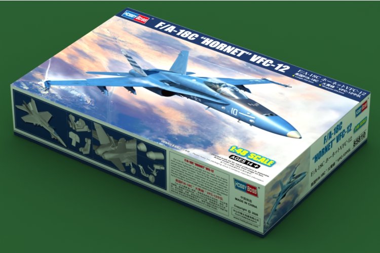 1:48 HobbyBoss 85810 McDonnell Douglas F/A-18C Hornet VFC-12 Fighting Omars - Amerikaans Jachtvliegtuig - Hbs85810 2 - HBS85810