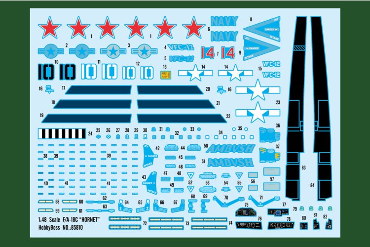 1:48 HobbyBoss 85810 McDonnell Douglas F/A-18C Hornet VFC-12 Fighting Omars - Amerikaans Jachtvliegtuig - Hbs85810 3 - HBS85810