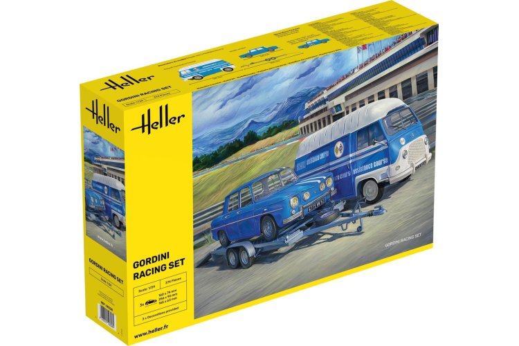 1:24 Heller 50328 Renault Gordini Racing Set - Busje - Auto - Aanhanger - Hel50328 1 - HEL50328
