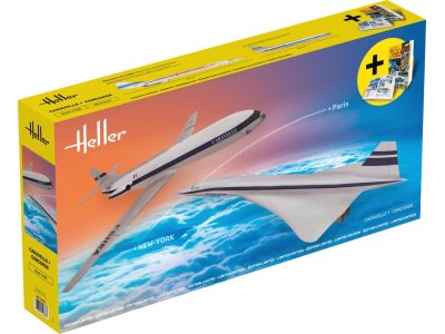 1:100 Heller 50333 Caravelle and Concorde Planes - Hel50333 - HEL50333