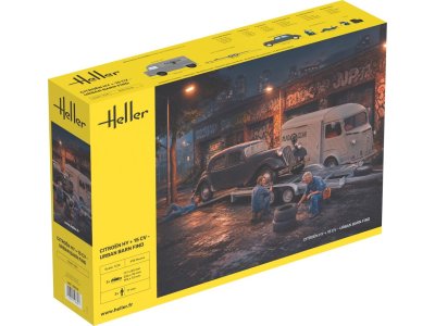 1:24 Heller 50335 Citro&euml;n HY & 15CV Urban Barn Find - 2 French Classic Cars with 3 Figures - Hel50335 1 - HEL50335
