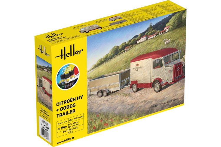1:24 Heller 52331 Citro&euml;n HY Van with Goods Trailer - Starter Kit - Hel52331 1 - HEL52331