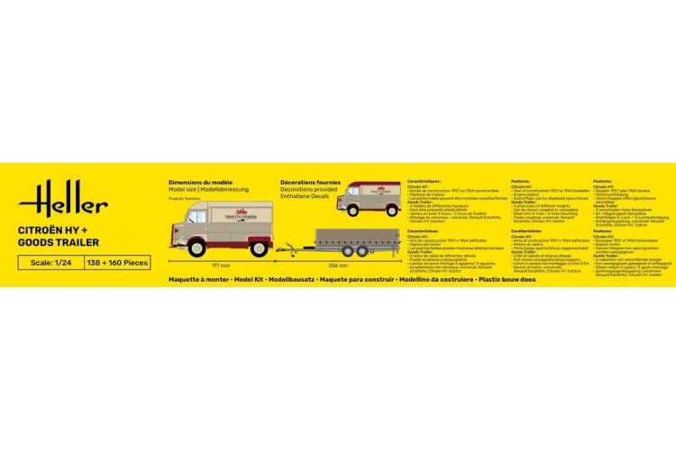 1:24 Heller 52331 Citro&euml;n HY Van with Goods Trailer - Starter Kit - Hel52331 5 - HEL52331
