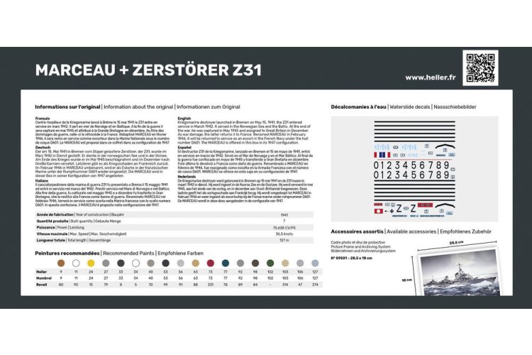 1:400 Heller 55009 Marceau + Zerst&ouml;rer Z31 - Twinset - Starter Kit - Hel55009 2 - HEL55009