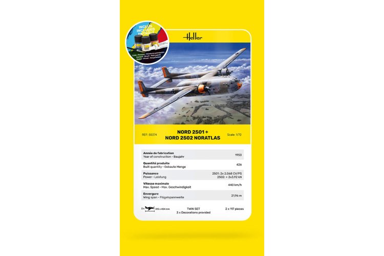 1:72 Heller 55374 Nord 2501 & Nord 2502 - NORATLAS - Twinset - Starter Kit - Hel55374 4 - HEL55374