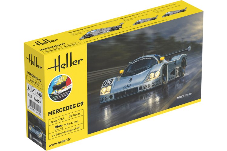 1:43 Heller 56107 Mercedes-Benz Sauber C9 - Duitse Raceauto - Starter Kit - Hel56107 1 - HEL56107