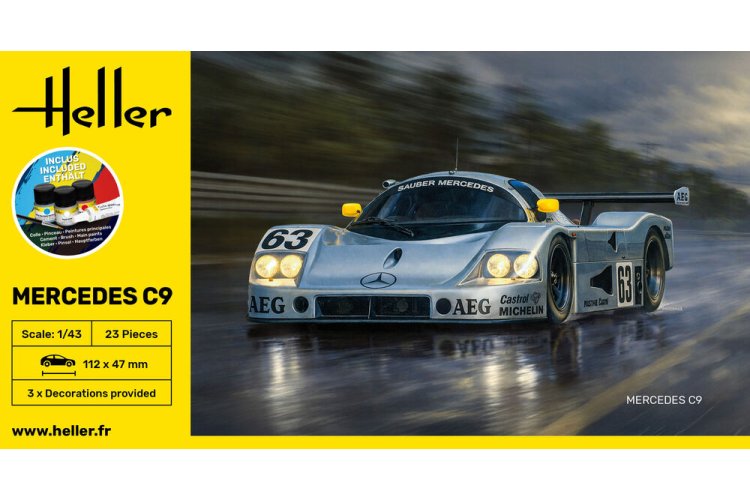 1:43 Heller 56107 Mercedes-Benz Sauber C9 - Duitse Raceauto - Starter Kit - Hel56107 3 - HEL56107