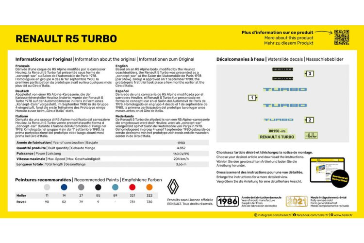 1:43 Heller 56150 Renault R5 Turbo - Franse Rallyauto - Starter Kit - Hel56150 4 - HEL56150