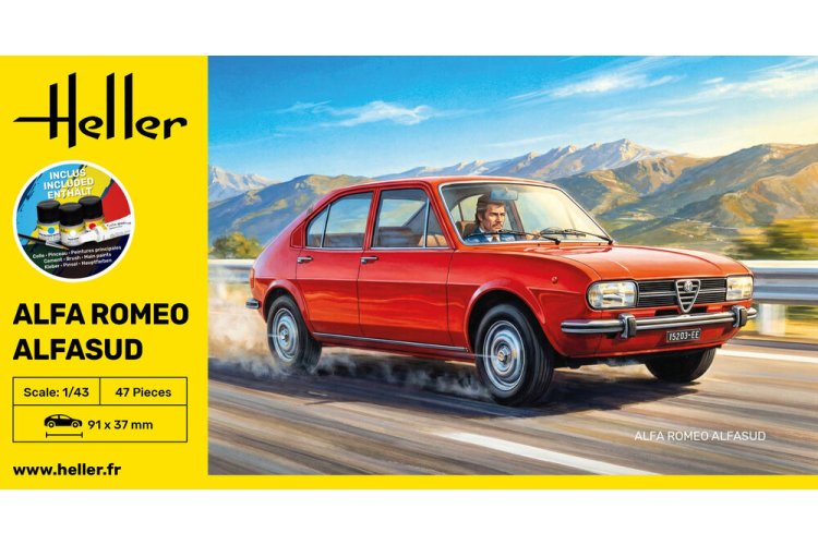 1:43 Heller 56182 Alfa Romeo Alfasud - Italiaanse Klassieke Auto - Starter Kit - Hel56182 2 - HEL56182