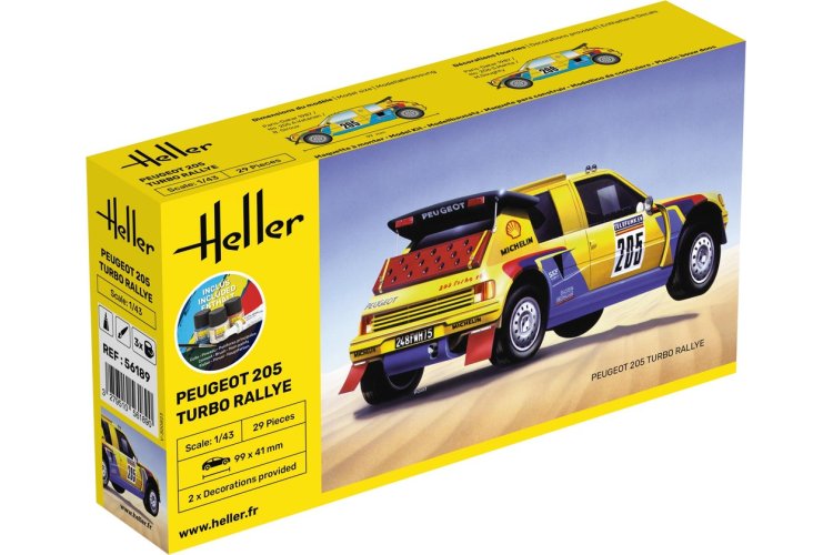 1:43 Heller 56189 Peugot 205 Turbo Rally Car - Starter Kit - Hel56189 - HEL56189