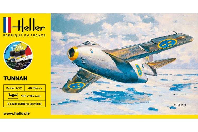 1:72 Heller 56260 Saab J 29 Tunnan - Zweeds Jachtvliegtuig - Starter Kit - Hel56260 3 - HEL56260