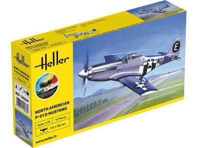 1:72 Heller 56268 North American P-51D Mustang - Amerikaans Jachtvliegtuig - Starter Kit - Hel56268 1 - HEL56268