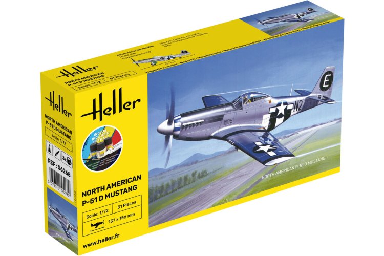 1:72 Heller 56268 North American P-51D Mustang - Amerikaans Jachtvliegtuig - Starter Kit - Hel56268 1 - HEL56268