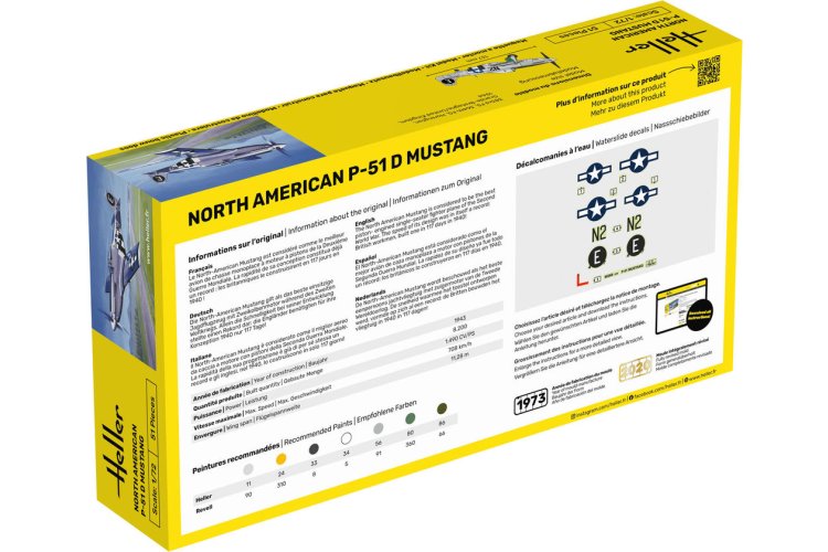 1:72 Heller 56268 North American P-51D Mustang - Amerikaans Jachtvliegtuig - Starter Kit - Hel56268 2 - HEL56268