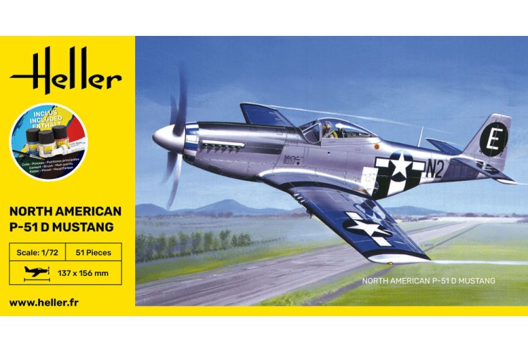 1:72 Heller 56268 North American P-51D Mustang - Amerikaans Jachtvliegtuig - Starter Kit - Hel56268 3 - HEL56268