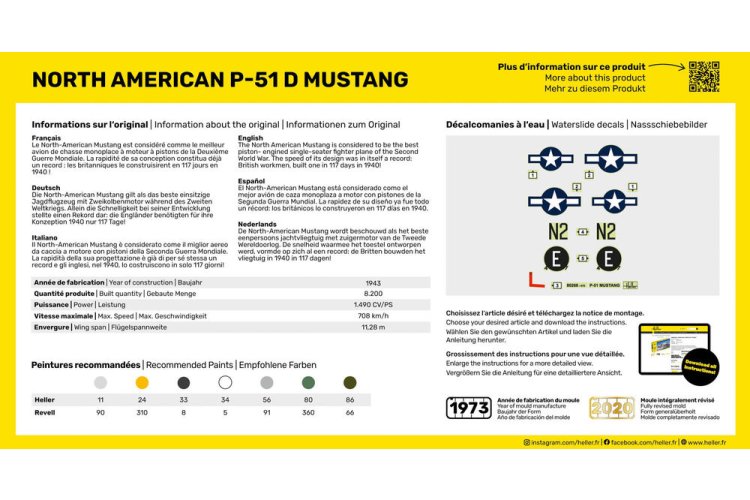 1:72 Heller 56268 North American P-51D Mustang - Amerikaans Jachtvliegtuig - Starter Kit - Hel56268 4 - HEL56268