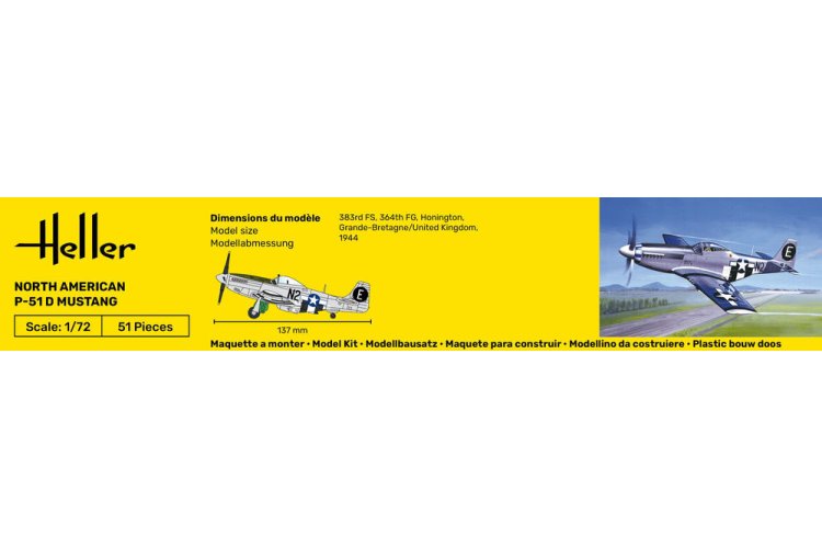1:72 Heller 56268 North American P-51D Mustang - Amerikaans Jachtvliegtuig - Starter Kit - Hel56268 5 - HEL56268
