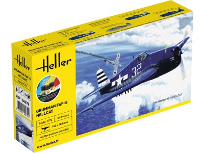 1:72 Heller 56272 Grumman F6F-5 Hellcat - Amerikaans Jachtvliegtuig - Starter Kit - Hel56272 1 - HEL56272