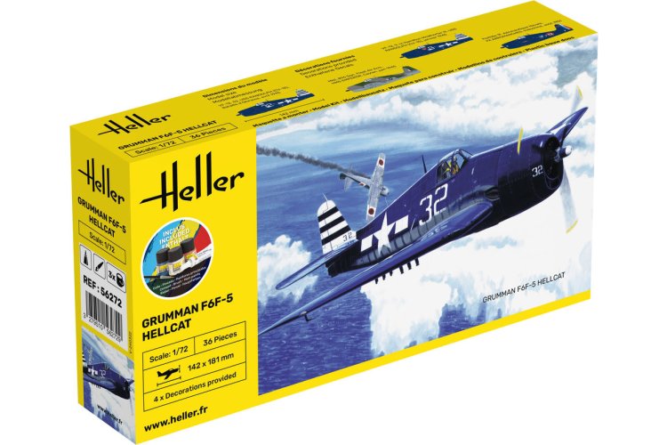 1:72 Heller 56272 Grumman F6F-5 Hellcat - Amerikaans Jachtvliegtuig - Starter Kit - Hel56272 1 - HEL56272