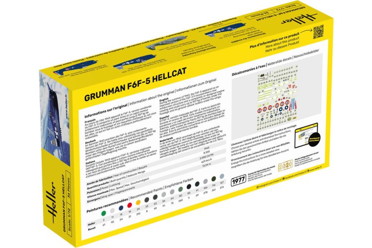 1:72 Heller 56272 Grumman F6F-5 Hellcat - Amerikaans Jachtvliegtuig - Starter Kit - Hel56272 2 - HEL56272