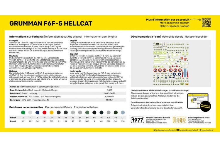 1:72 Heller 56272 Grumman F6F-5 Hellcat - Amerikaans Jachtvliegtuig - Starter Kit - Hel56272 4 - HEL56272