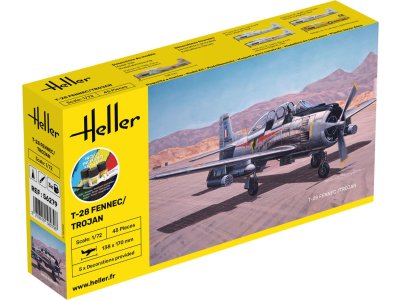 1:72 Heller 56279 T-28 Fennec/Trojan - Frans-Amerikaans Trainings- en Licht Aanvalsvliegtuig - Starter Kit - Hel56279 1 - HEL56279