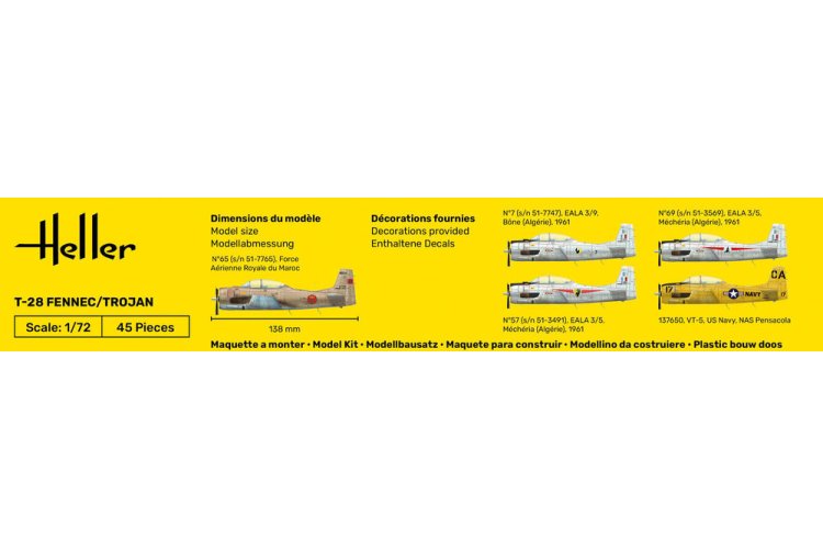 1:72 Heller 56279 T-28 Fennec/Trojan - Frans-Amerikaans Trainings- en Licht Aanvalsvliegtuig - Starter Kit - Hel56279 5 - HEL56279