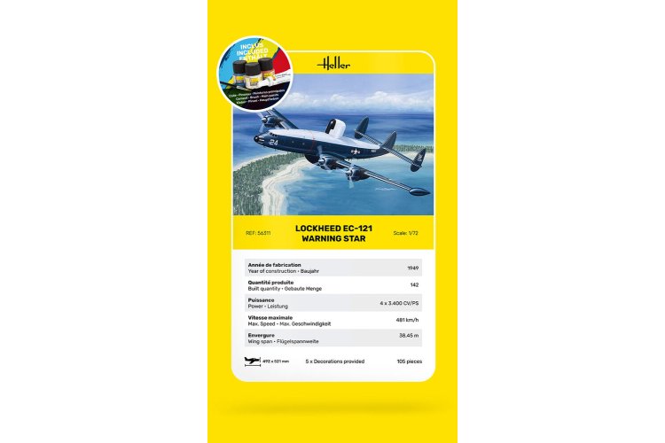 1:72 Heller 56311 EC.121 Warning Star Plane - Starter Kit - Hel56311 4 - HEL56311