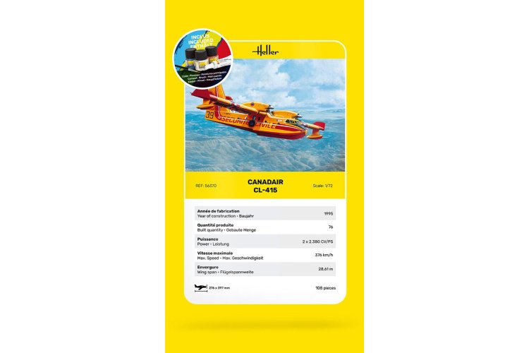 1:72 Heller 56370 Canadair CL-415 Plane - Starter Kit - Hel56370 4 - HEL56370