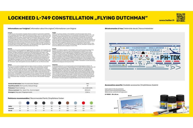 1:72 Heller 56393 L-749 CONSTELLATION 'Flying Dutchman' - Starter Kit - Hel56393 2 - HEL56393