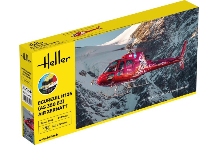 1:48 Heller 56490 Heli Ecureuil H125 - AS 350 B3 - Air Zermatt - Starter Kit - Hel56490 - HEL56490