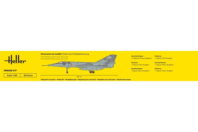 1:48 Heller 56493 Mirage IV P Plane - Starter Kit - Hel564935 - HEL56493