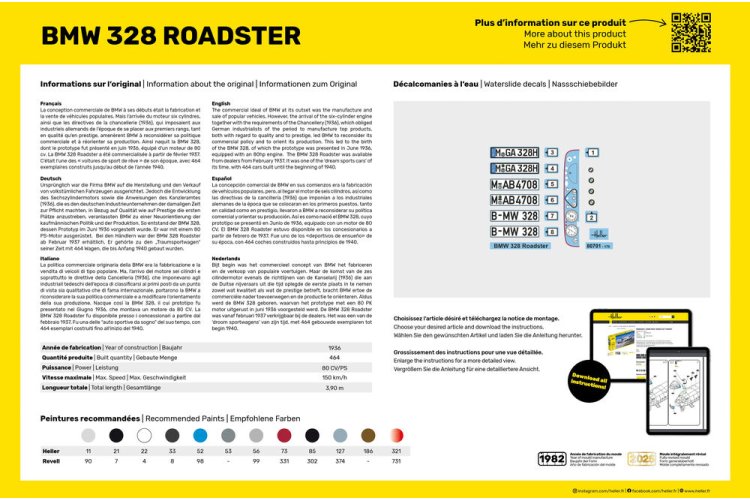 1:24 Heller 56701 BMW 328 Roadster &ndash; German Car &ndash; Starter Kit - Hel56701 4 - HEL56701