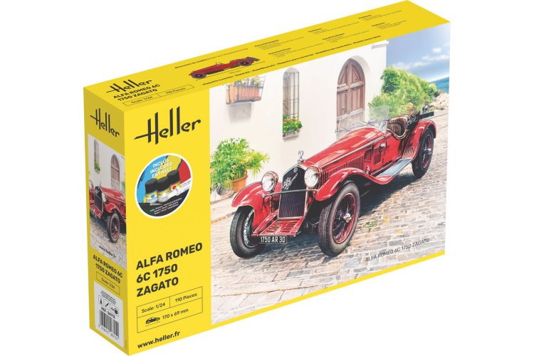 1:24 Heller 56715 Alfa Romeo 6C 1750cc Zagato - Italiaanse Auto - Starter Kit - Hel56715 1 - HEL56715