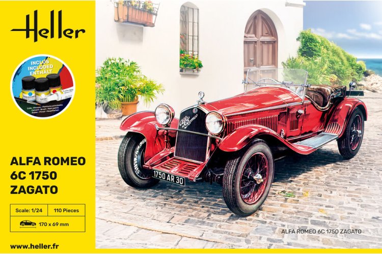 1:24 Heller 56715 Alfa Romeo 6C 1750cc Zagato - Italiaanse Auto - Starter Kit - Hel56715 3 - HEL56715