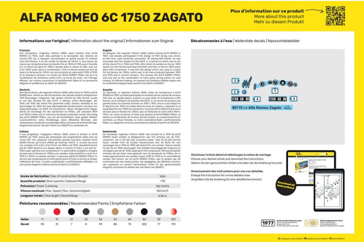 1:24 Heller 56715 Alfa Romeo 6C 1750cc Zagato - Italiaanse Auto - Starter Kit - Hel56715 4 - HEL56715