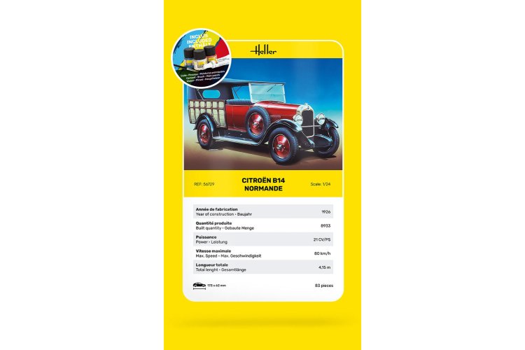 1:24 Heller 56729 Citroen B14 Normande Car - Starter Kit - Hel56729 4 - HEL56729