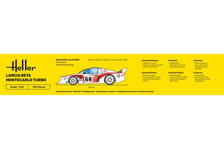 1:24 Heller 56741 Lancia Beta Montecarlo Turbo &ndash; Italian Group 5 Race Car &ndash; Starter Kit - Hel56741 5a - HEL56741