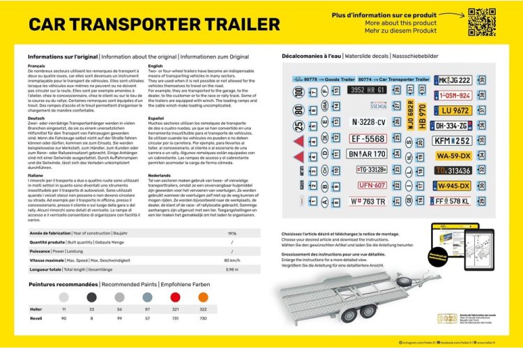 1:24 Heller 56774 Auto Transport Trailer - Aanhanger - Starter Kit - Hel56774 4 - HEL56774
