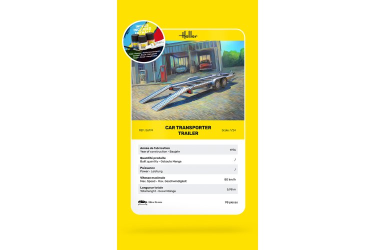 1:24 Heller 56774 Auto Transport Trailer - Aanhanger - Starter Kit - Hel56774 7 - HEL56774