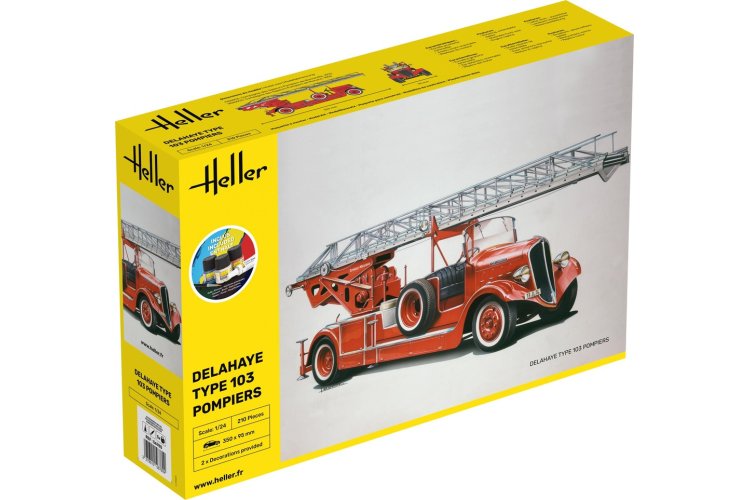 1:24 Heller 56780 Fire Truck Delahaye Type 103 - Pompiers - Starter Kit - Hel56780 1 - HEL56780