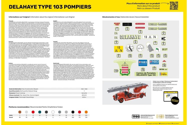 1:24 Heller 56780 Fire Truck Delahaye Type 103 - Pompiers - Starter Kit - Hel56780 4 - HEL56780