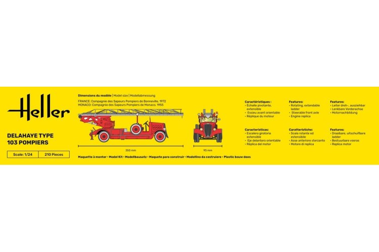 1:24 Heller 56780 Fire Truck Delahaye Type 103 - Pompiers - Starter Kit - Hel56780 5 - HEL56780