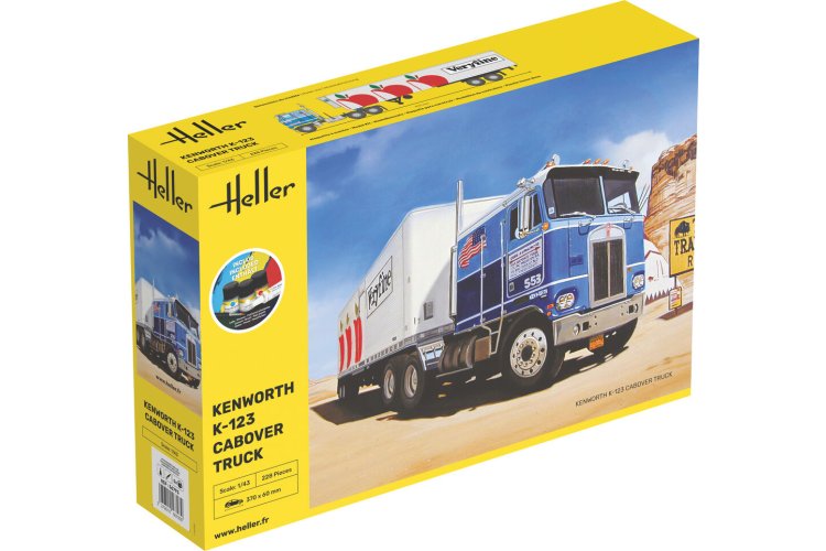 1:43 Heller 56793 Kenworth K-123 Cabover Truck - Amerikaanse Vrachtwagen - Starter Kit - Hel56793 1 - HEL56793
