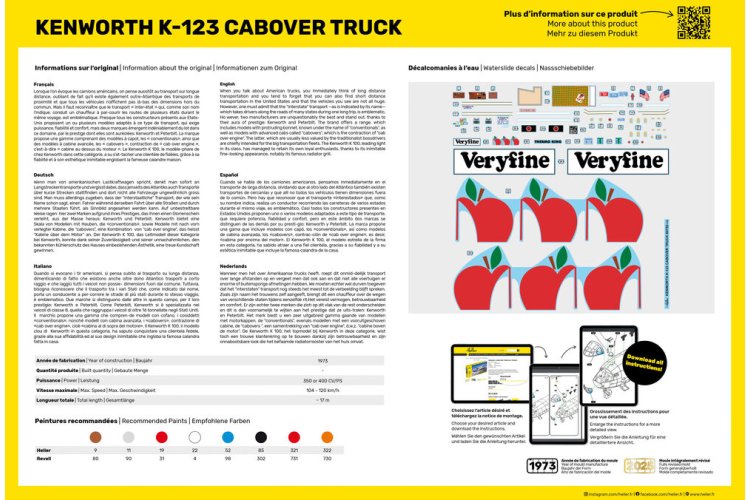 1:43 Heller 56793 Kenworth K-123 Cabover Truck - Amerikaanse Vrachtwagen - Starter Kit - Hel56793 4 - HEL56793