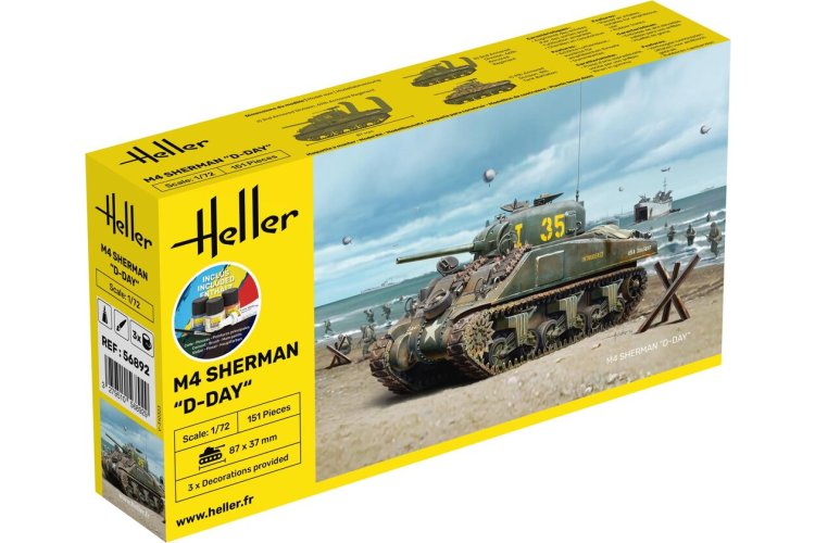1:72 Heller 56892 M4 Sherman D-Day &ndash; American Medium Tank &ndash; Starter Kit - Hel56892 1 - HEL56892
