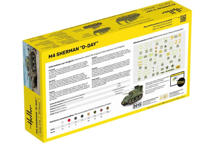 1:72 Heller 56892 M4 Sherman D-Day &ndash; American Medium Tank &ndash; Starter Kit - Hel56892 2 - HEL56892
