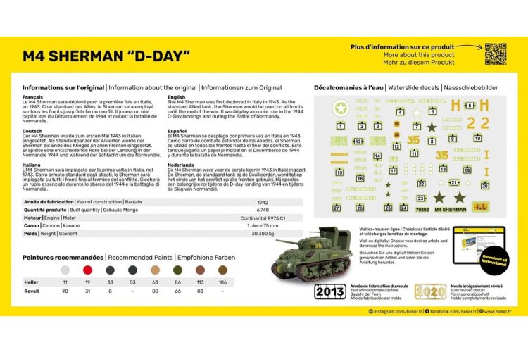 1:72 Heller 56892 M4 Sherman D-Day &ndash; American Medium Tank &ndash; Starter Kit - Hel56892 4 - HEL56892