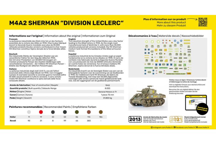 1:72 Heller 56894 M4A2 Sherman Division Leclerc - Franse Middelzware Tank - Starter Kit - Hel56894 4 - HEL56894