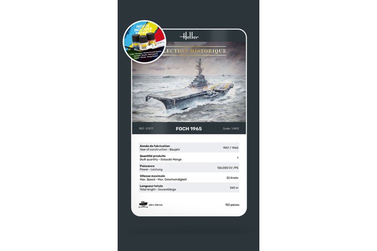 1:400 Heller 57071 Foch 1965 Ship - Starter Kit - Hel57071 4 - HEL57071